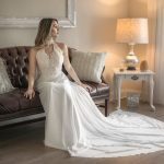 Elegant Chiffon wedding dress, Soft Chiffon Fabric bridal Gown