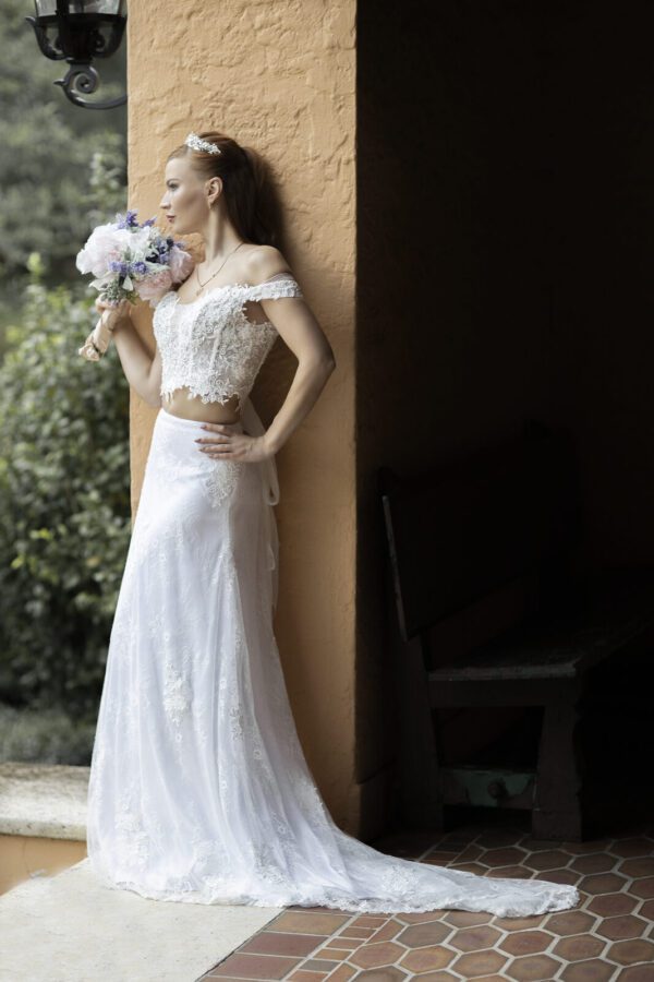 A top and skirt kind of wedding dress