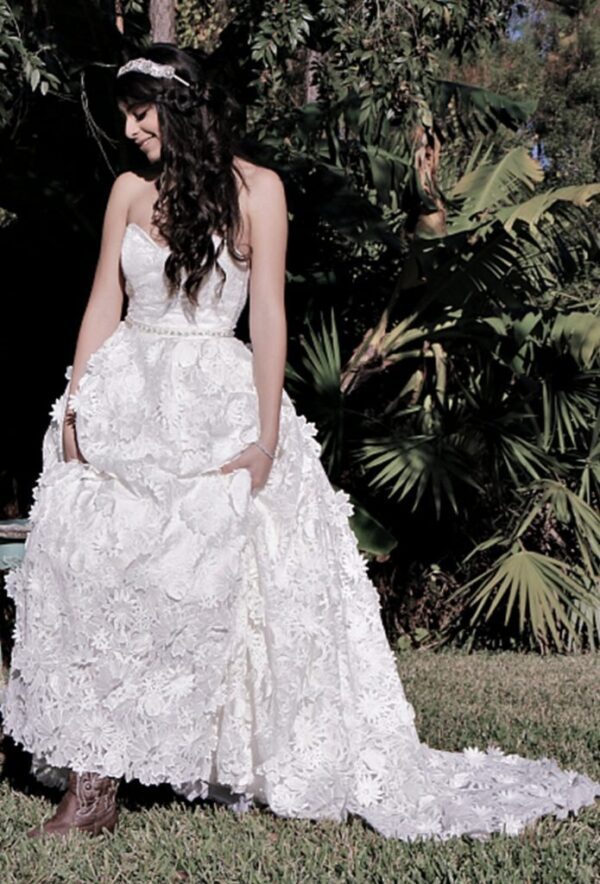 Country style wedding dress, custom made, made to order wedding dress making, floral wedding dress fabric
